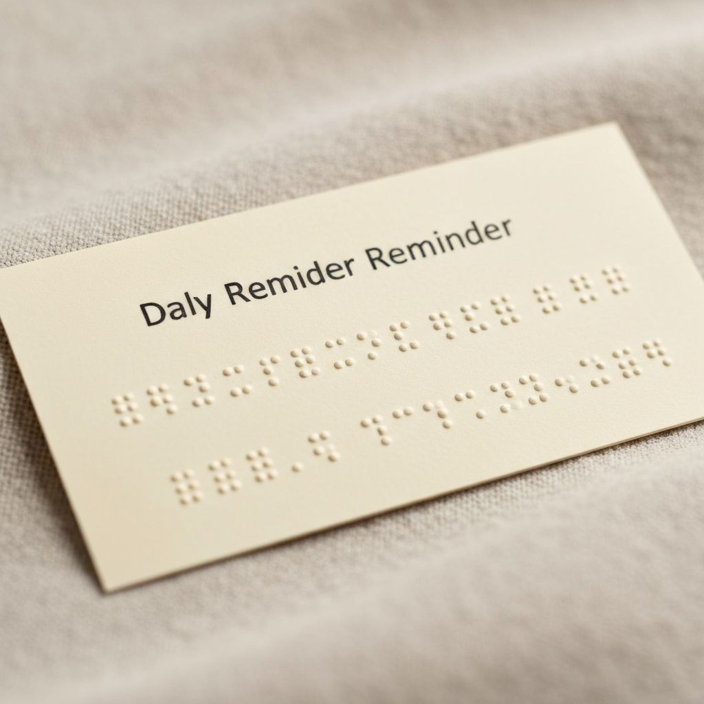 Braille Reminder Card